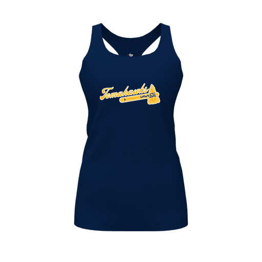 [FT0TRBNV-FYS-LOGO1] Decker Racerback Tank Top (Female Youth S, Navy, Logo 1)