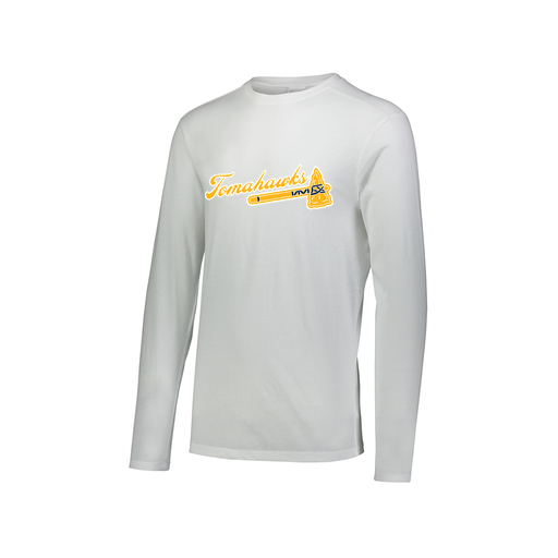 [FTLCUBWH-AXS-LOGO1] Decker Men's Tri-Blend T-Shirt - Long Sleeve (Adult XS, White, Logo 1)