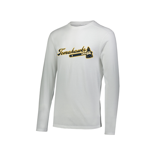 [FTLCUBWH-AXS-LOGO3] Decker Men's Tri-Blend T-Shirt - Long Sleeve (Adult XS, White, Logo 3)