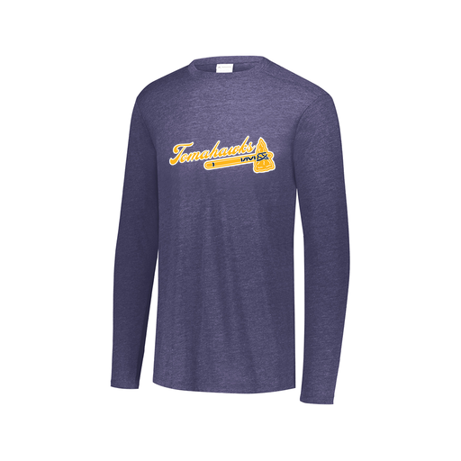 [FTLCUBNV-AXS-LOGO1] Decker Men's Tri-Blend T-Shirt - Long Sleeve (Adult XS, Navy, Logo 1)