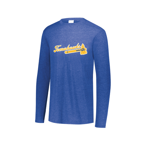 [3075.U55.XS-LOGO1] Decker Men's Tri-Blend T-Shirt - Long Sleeve (Adult XS, Royal, Logo 1)