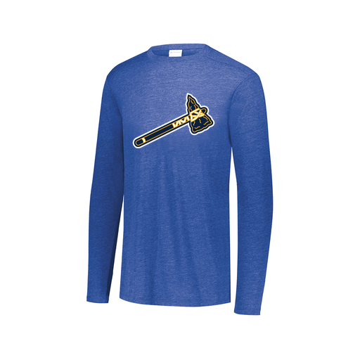 [3075.U55.XS-LOGO2] Decker Men's Tri-Blend T-Shirt - Long Sleeve (Adult XS, Royal, Logo 2)