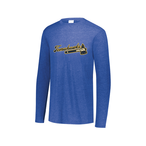[3075.U55.XS-LOGO3] Decker Men's Tri-Blend T-Shirt - Long Sleeve (Adult XS, Royal, Logo 3)