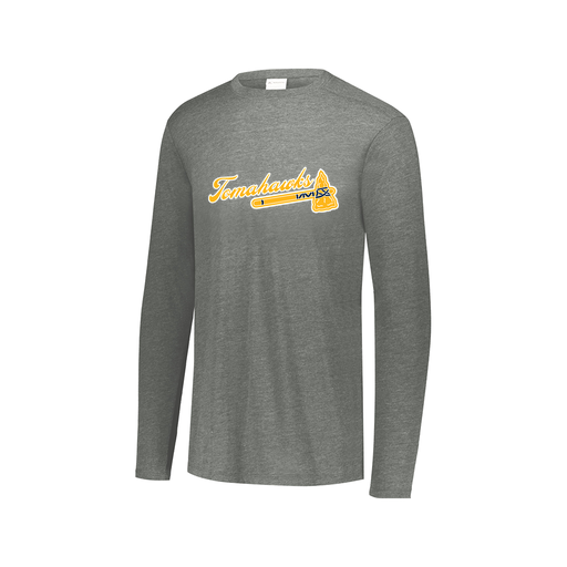 [FTLCUBGY-AXS-LOGO1] Decker Men's Tri-Blend T-Shirt - Long Sleeve (Adult XS, Gray, Logo 1)