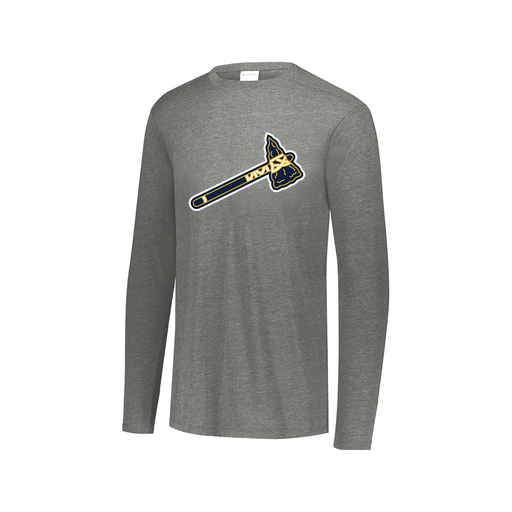 [FTLCUBGY-AXS-LOGO2] Decker Men's Tri-Blend T-Shirt - Long Sleeve (Adult XS, Gray, Logo 2)