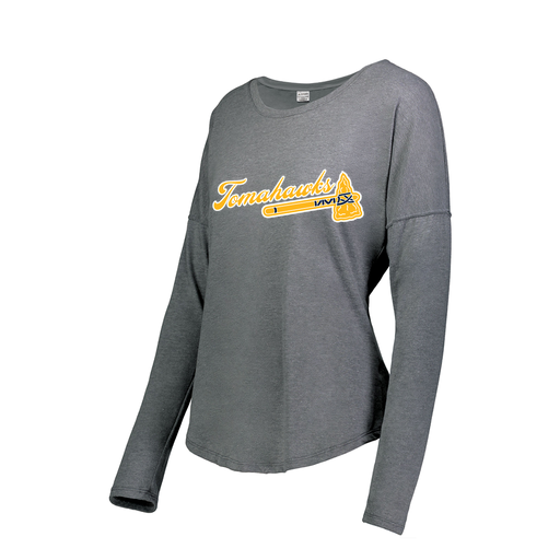 [FTLCUBGY-FAS-LOGO1] Decker Women's Tri-Blend T-Shirt - Long Sleeve (Female Adult S, Gray, Logo 1)