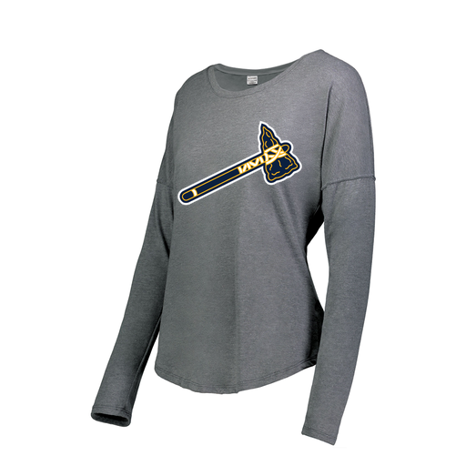 [FTLCUBGY-FAS-LOGO2] Decker Women's Tri-Blend T-Shirt - Long Sleeve (Female Adult S, Gray, Logo 2)